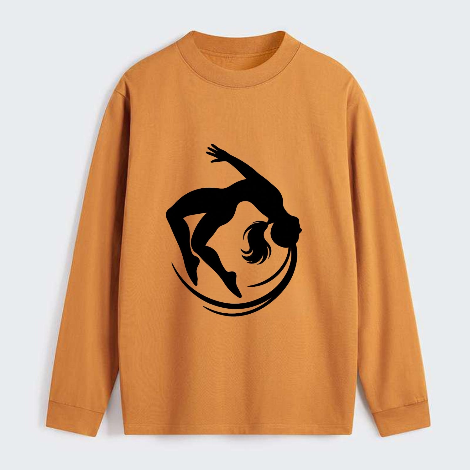 Gymnast mid-backflip rotation - Classic Long Sleeve Shirt - Orange