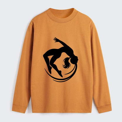 Gymnast mid-backflip rotation - Classic Long Sleeve Shirt - Orange