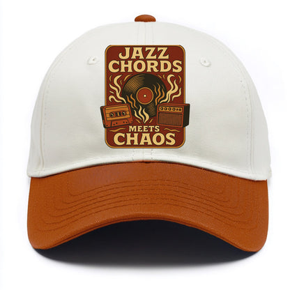 Jazz chords with hyperpop energy - "Jazz Meets Chaos" - unexpected fusion - Two Tone Cap - Orange