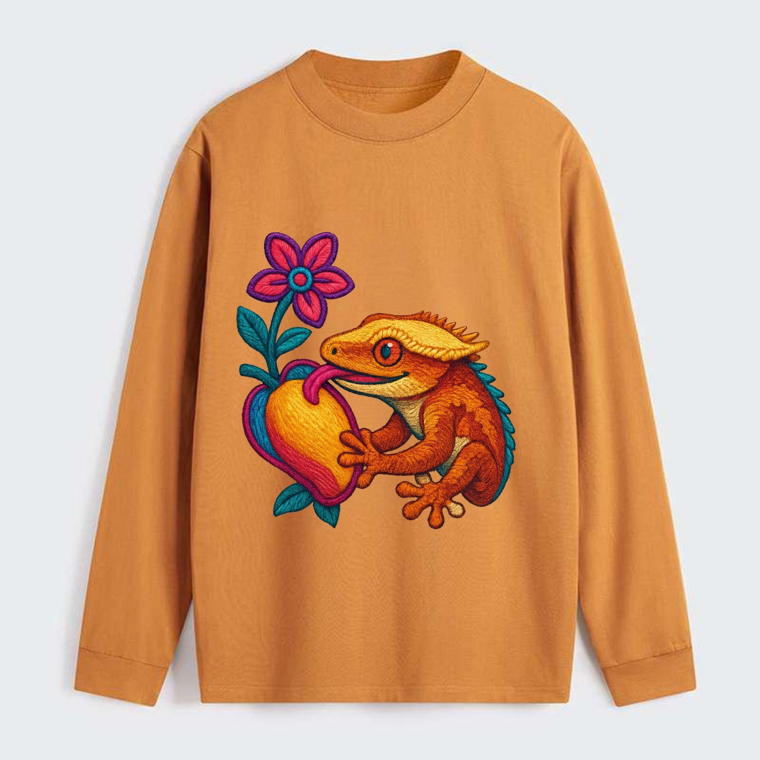 Crested Gecko - Classic Long Sleeve Shirt - Orange