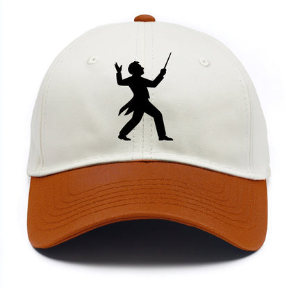 Conductor leading orchestra passionately - Two Tone Cap - Orange