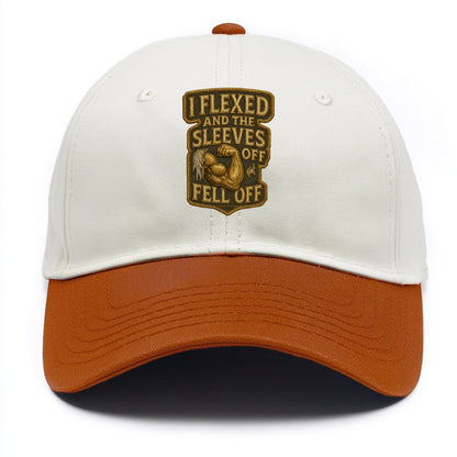 I Flexed and The Sleeves Fell Off  - Two Tone Cap - Orange