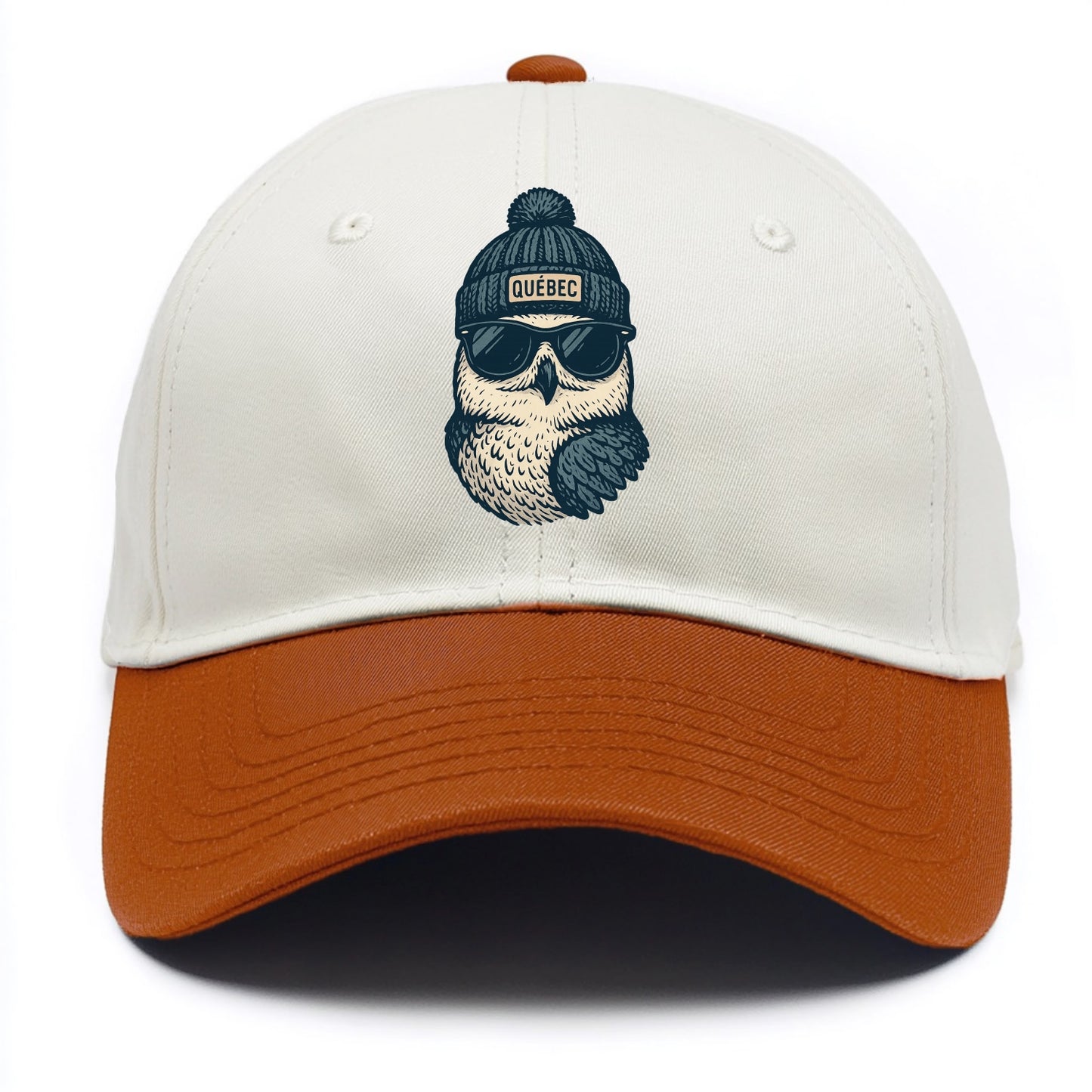 Quebec City Snowy Owl wearing Quebec bea - Two Tone Cap - Orange