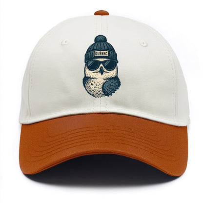 Quebec City Snowy Owl wearing Quebec bea - Two Tone Cap - Orange