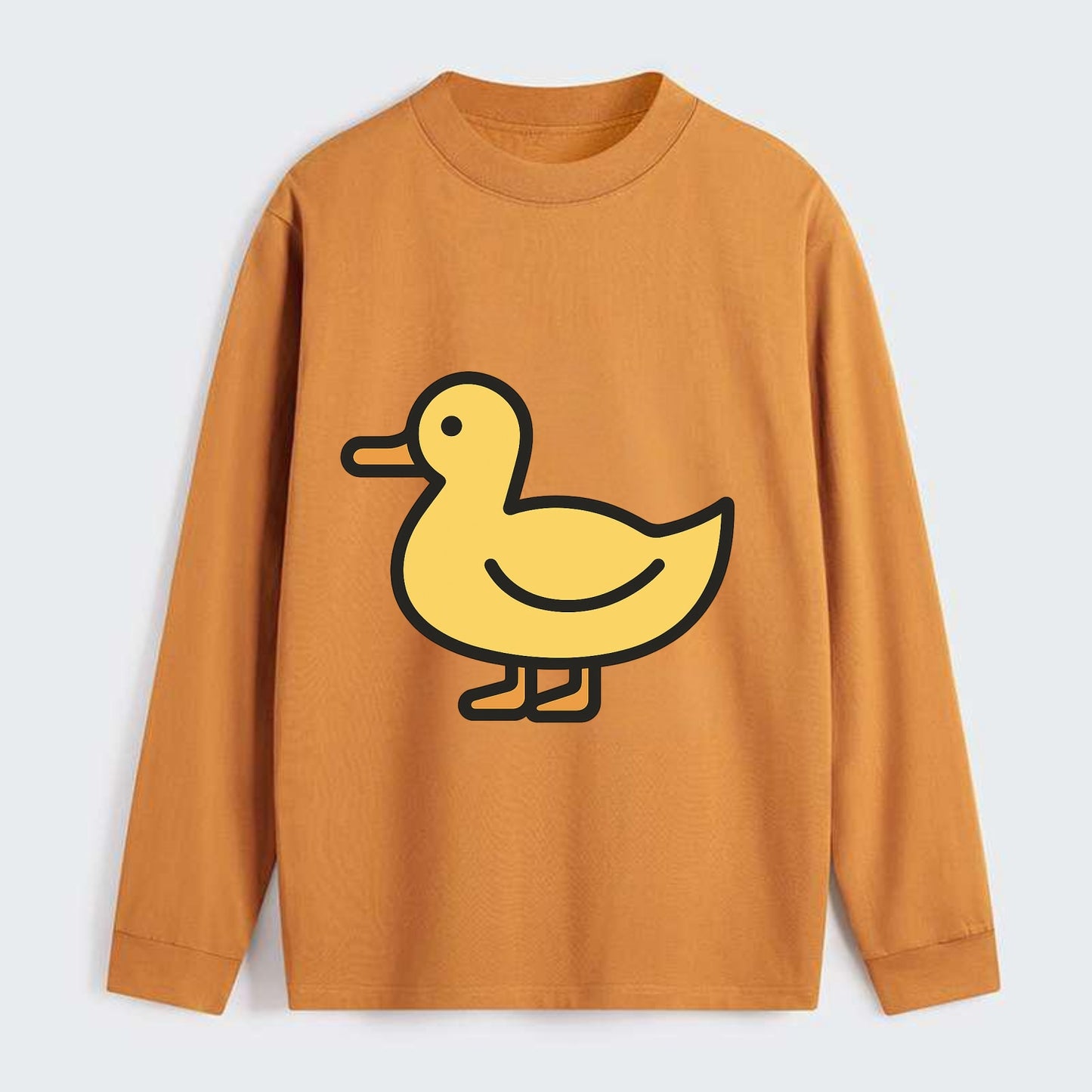 Duck - Yellow mallard flat side profile - Classic Long Sleeve Shirt - Orange