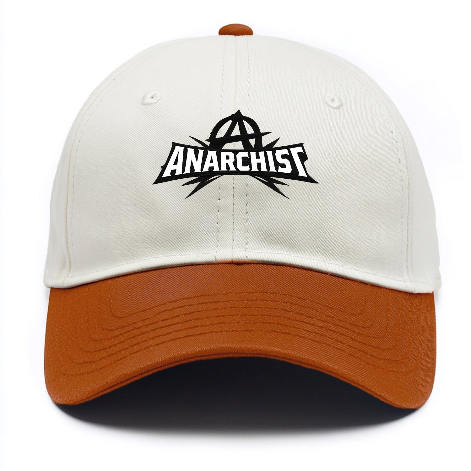 Bold typography design - "ANARCHIST" - no masters, self-governed - Two Tone Cap - Orange