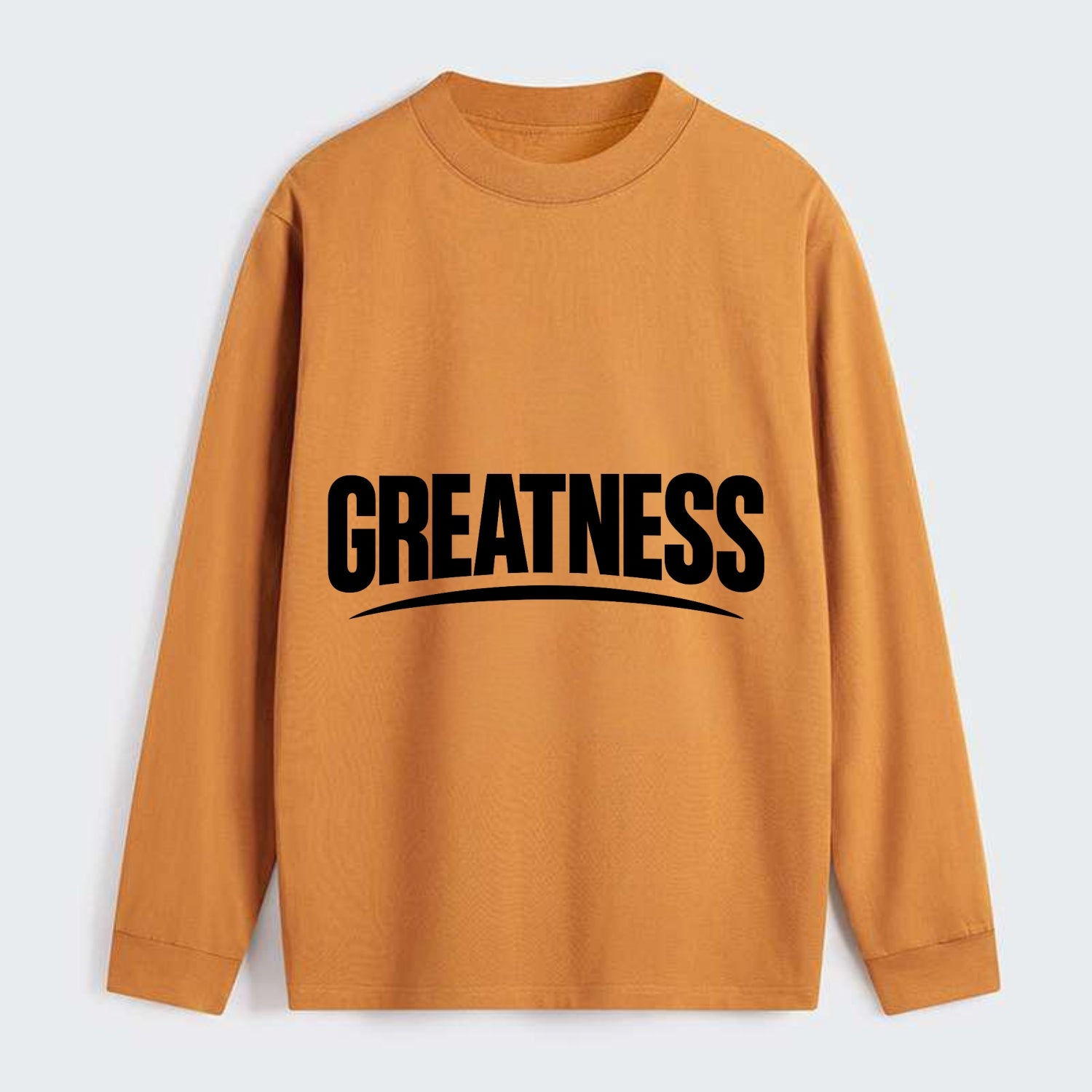 Bold typography design - "GREATNESS" - achieving excellence, reaching - Classic Long Sleeve Shirt - Orange
