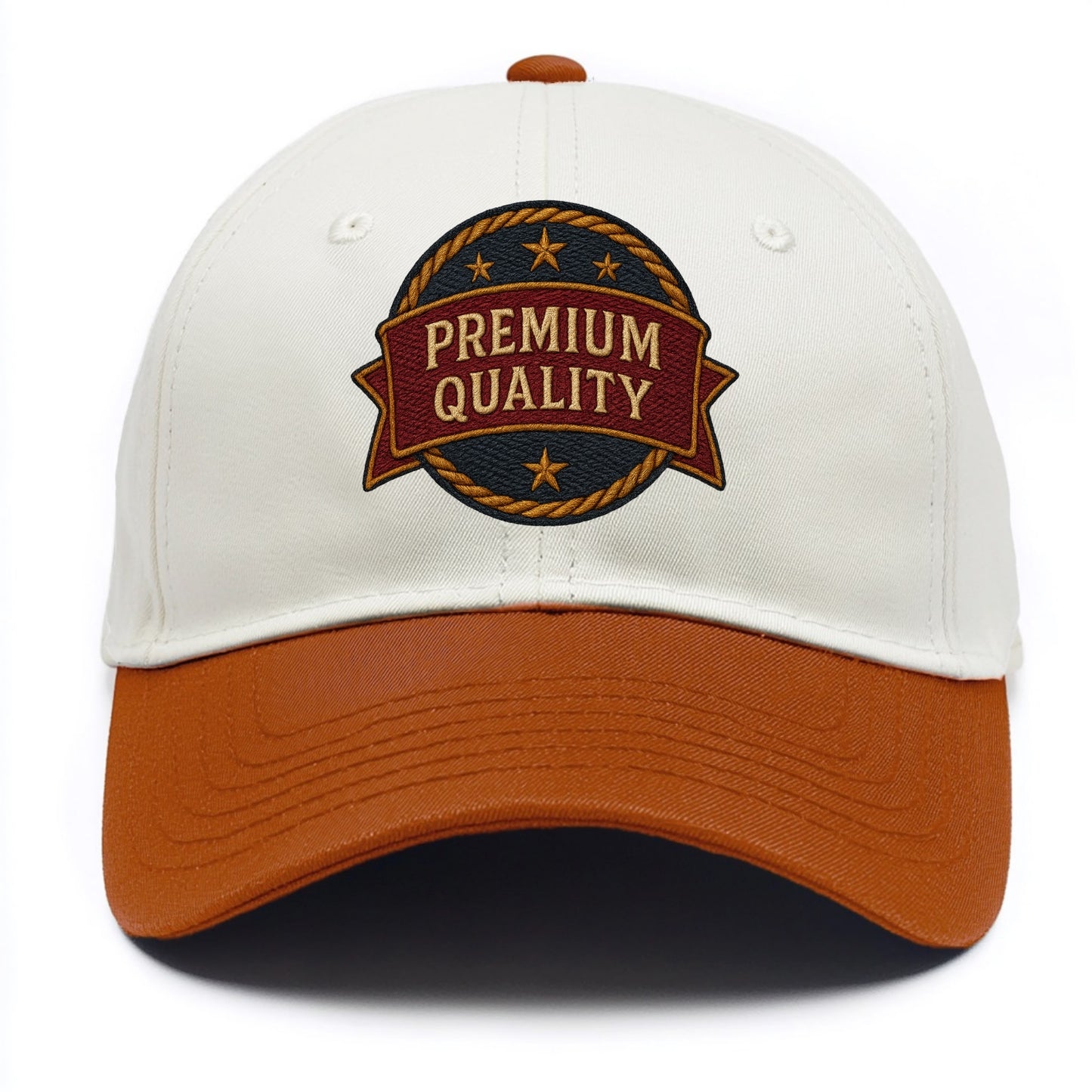 Premium Quality Badge  - Two Tone Cap - Orange
