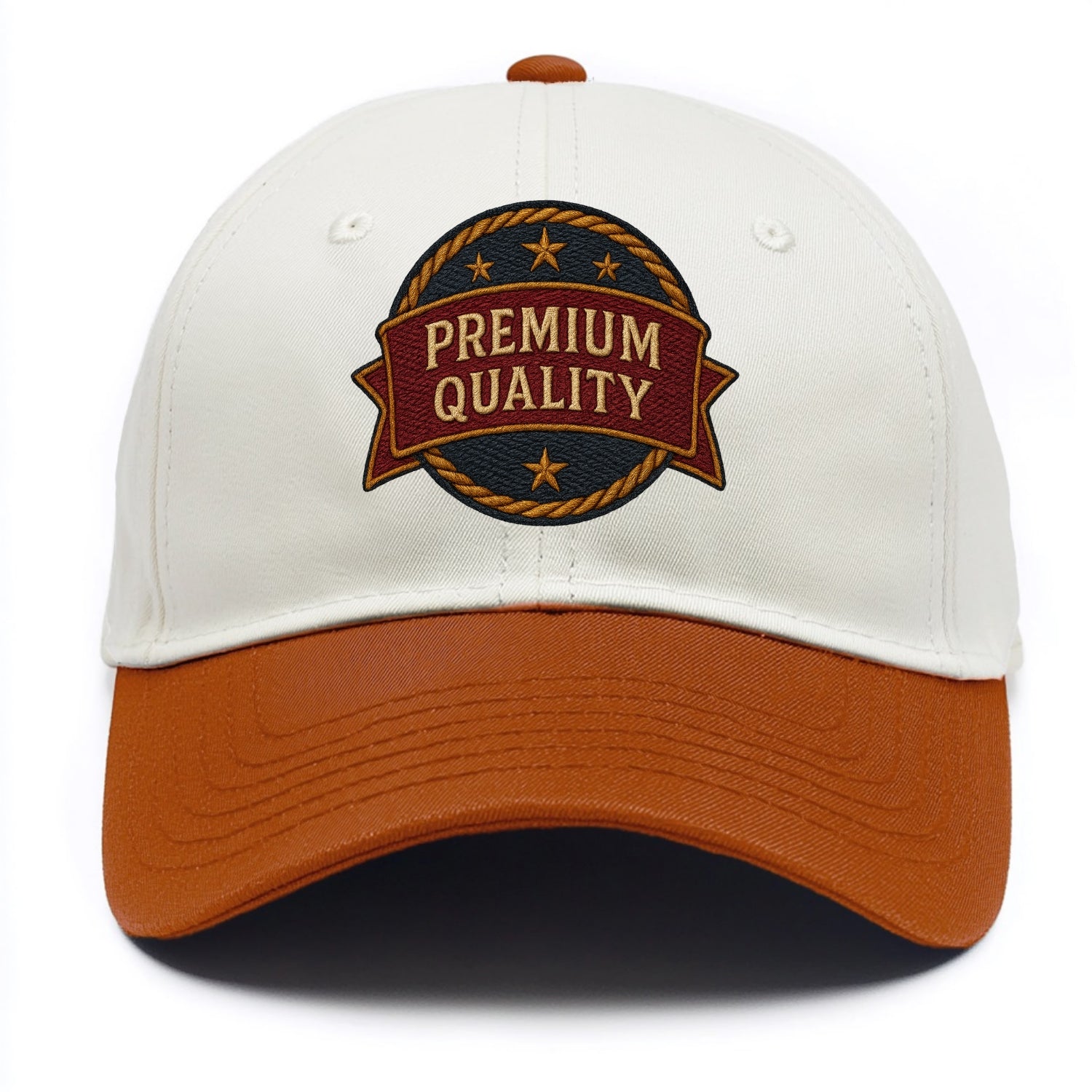 Premium Quality Badge  - Two Tone Cap - Orange