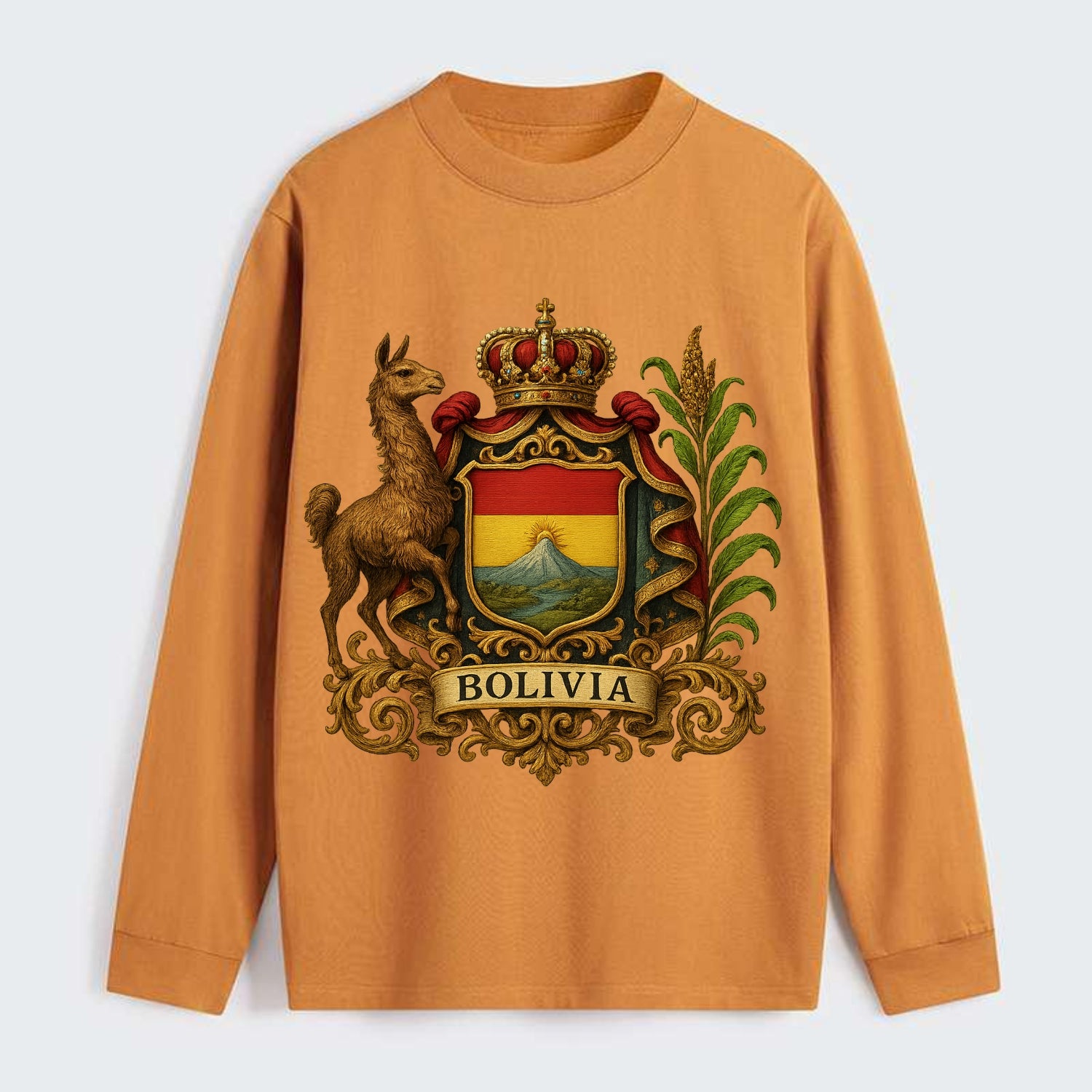 Bolivia Royal Logo  - Classic Long Sleeve Shirt - Orange