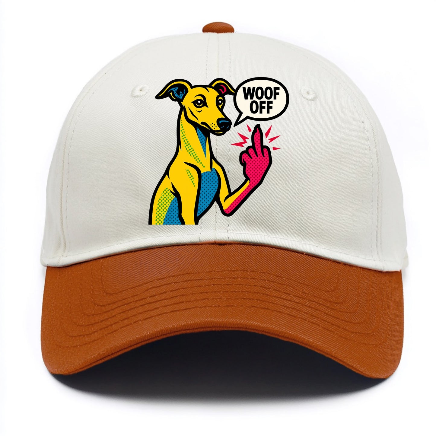 Whippet sleek athletic greyhound-like, elegant long paw giving sass - Two Tone Cap - Orange