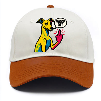 Whippet sleek athletic greyhound-like, elegant long paw giving sass - Two Tone Cap - Orange