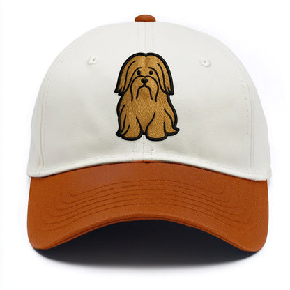 Lhasa Apso - Trendy long-haired design w - Two Tone Cap - Orange