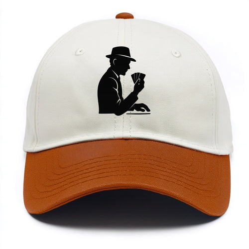 Poker player with cards close - Two Tone Cap