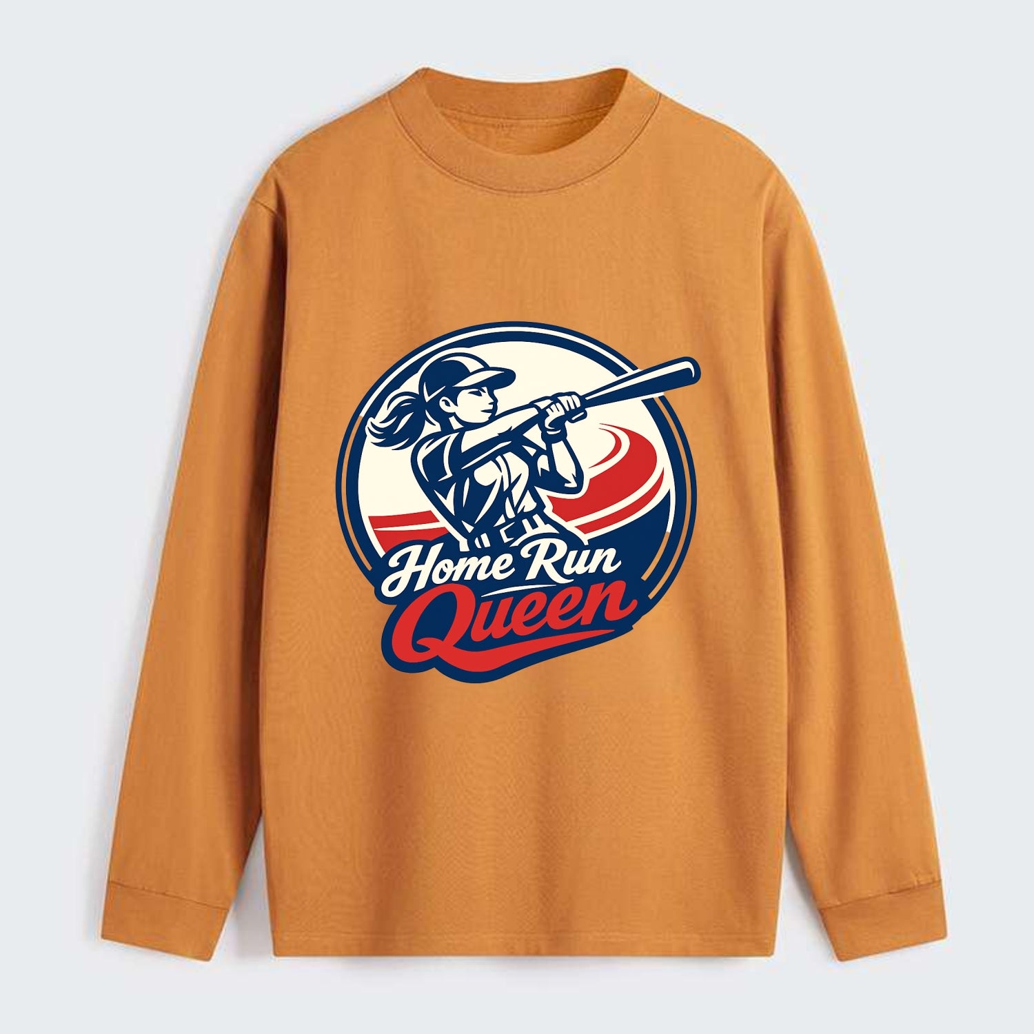Feminine Power at Bat - Classic Long Sleeve Shirt - Orange