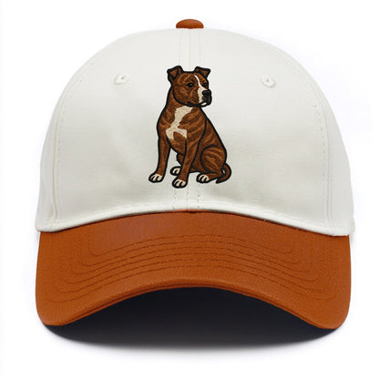 American Staffordshire Terrier - Brindle embroidered pose - Two Tone Cap - Orange
