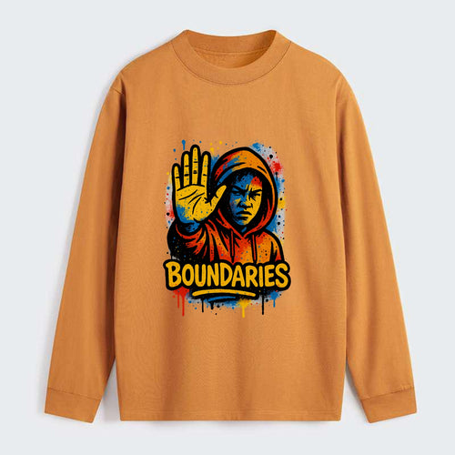 Person holding up hand in stop gesture - setting boundaries concept, - Classic Long Sleeve Shirt