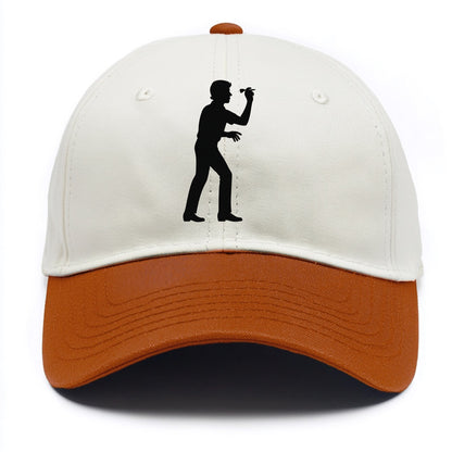 Darts player in throwing stance - Two Tone Cap - Orange