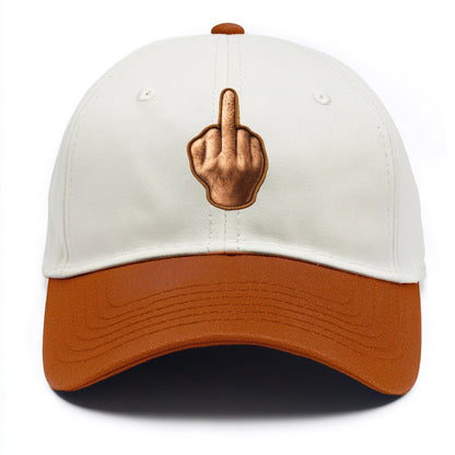 MIDDLE FINGER - hand gesture in skin tone , attitude - Two Tone Cap - Orange