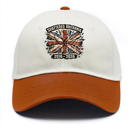 SHATTERED BRITANNIA | Cracked broken Union Jack | Fragmented glass effect | Pieces - Two Tone Cap - Orange