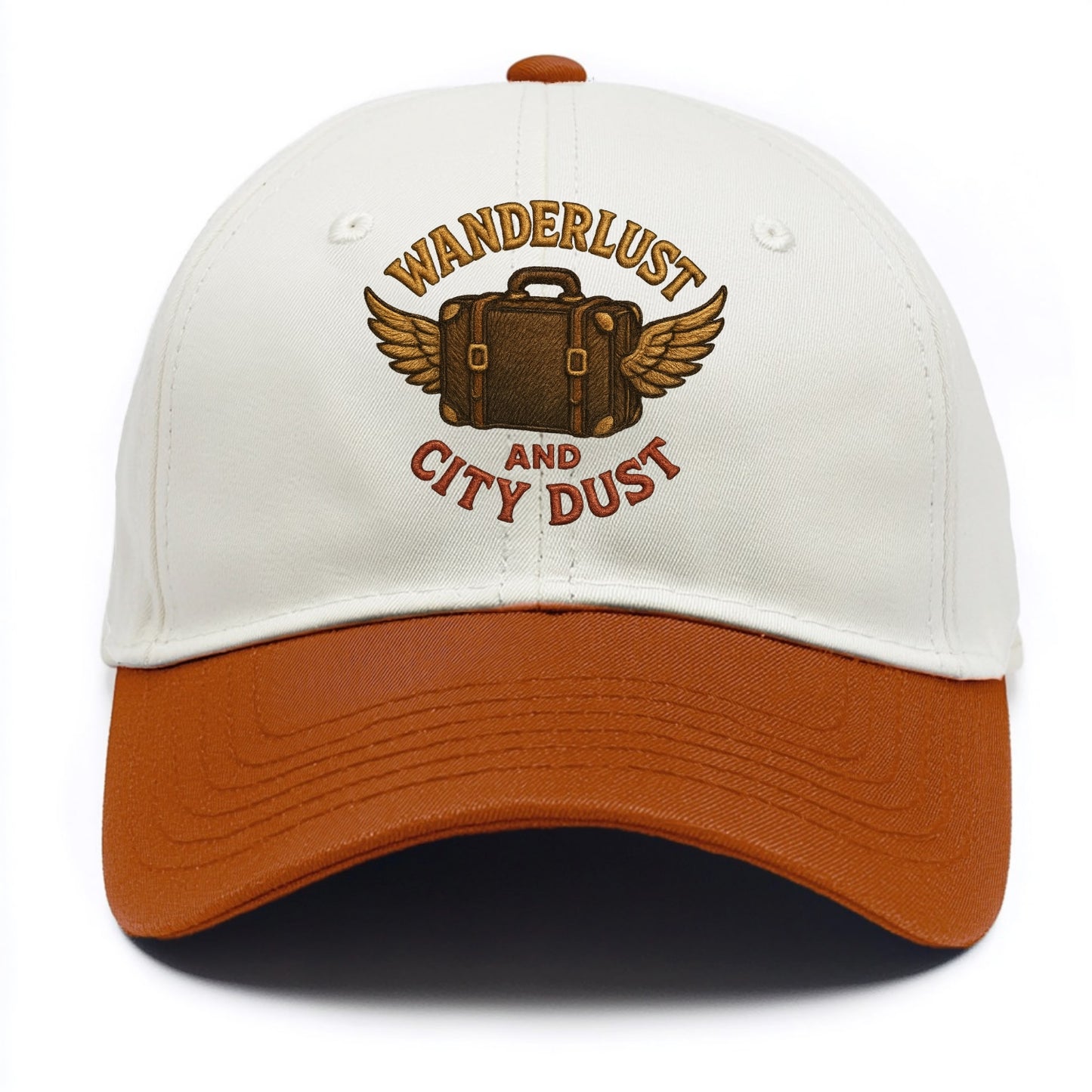 Wanderlust And City Dust  - Two Tone Cap - Orange