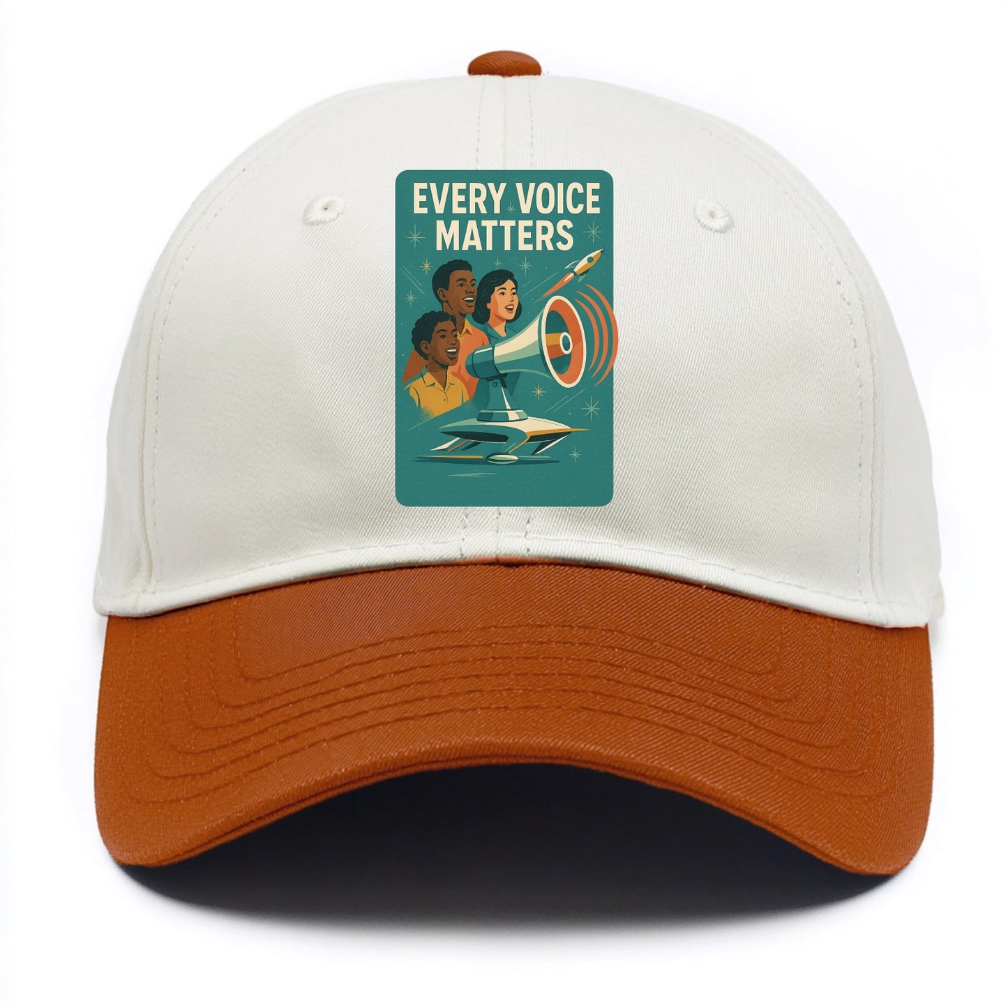Diverse voices being heard and amplified - "Every Voice Matters" - inclusive society - Two Tone Cap - Orange
