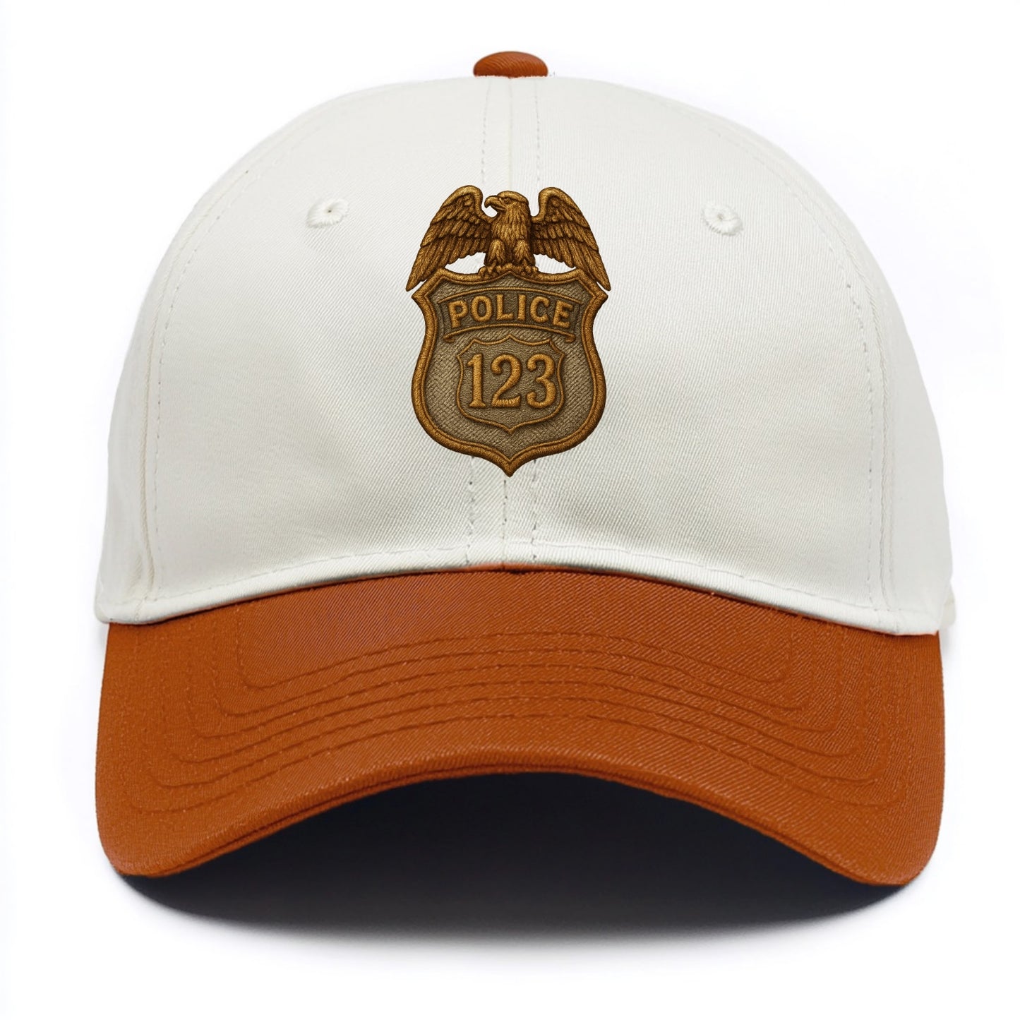 Police Badge  - Two Tone Cap - Orange