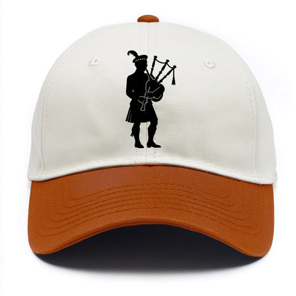 Bagpiper in traditional stance - Two Tone Cap - Orange