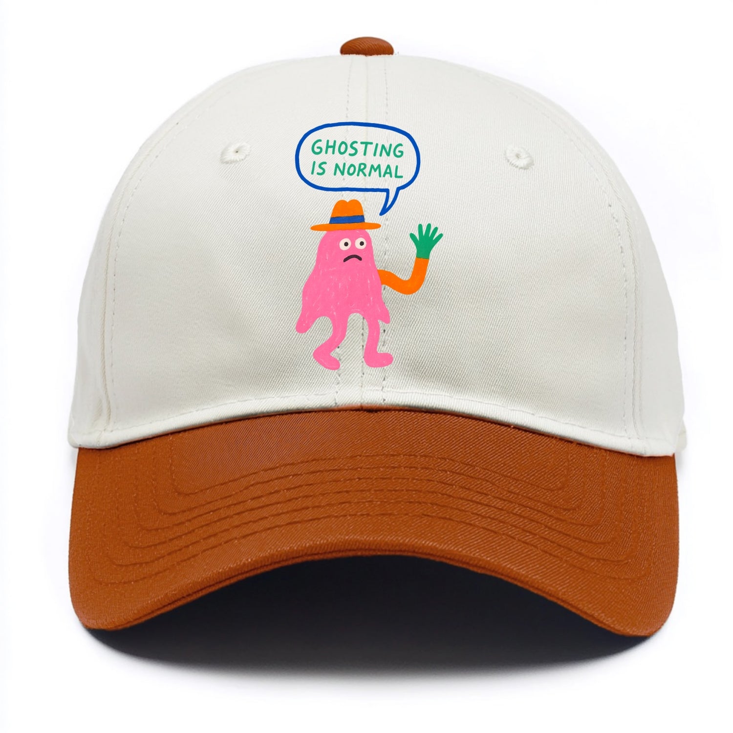 GHOSTING IS NORMAL | Transparent ghost texting - Two Tone Cap - Orange