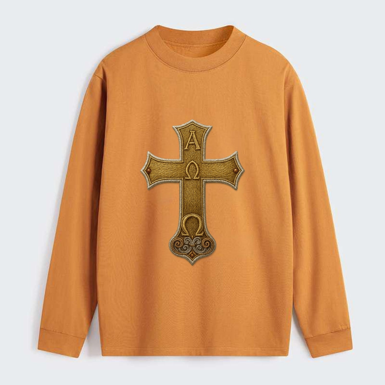 Alpha Omega Cross  - Classic Long Sleeve Shirt - Orange