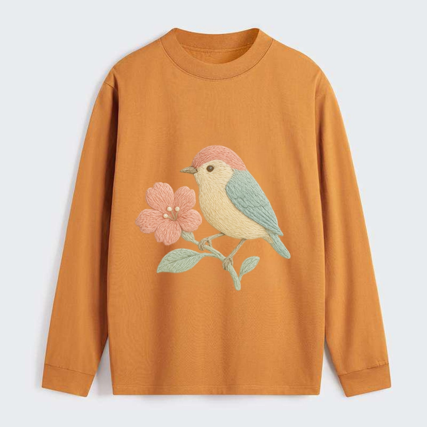 Peach Flowerpecker - Classic Long Sleeve Shirt - Orange