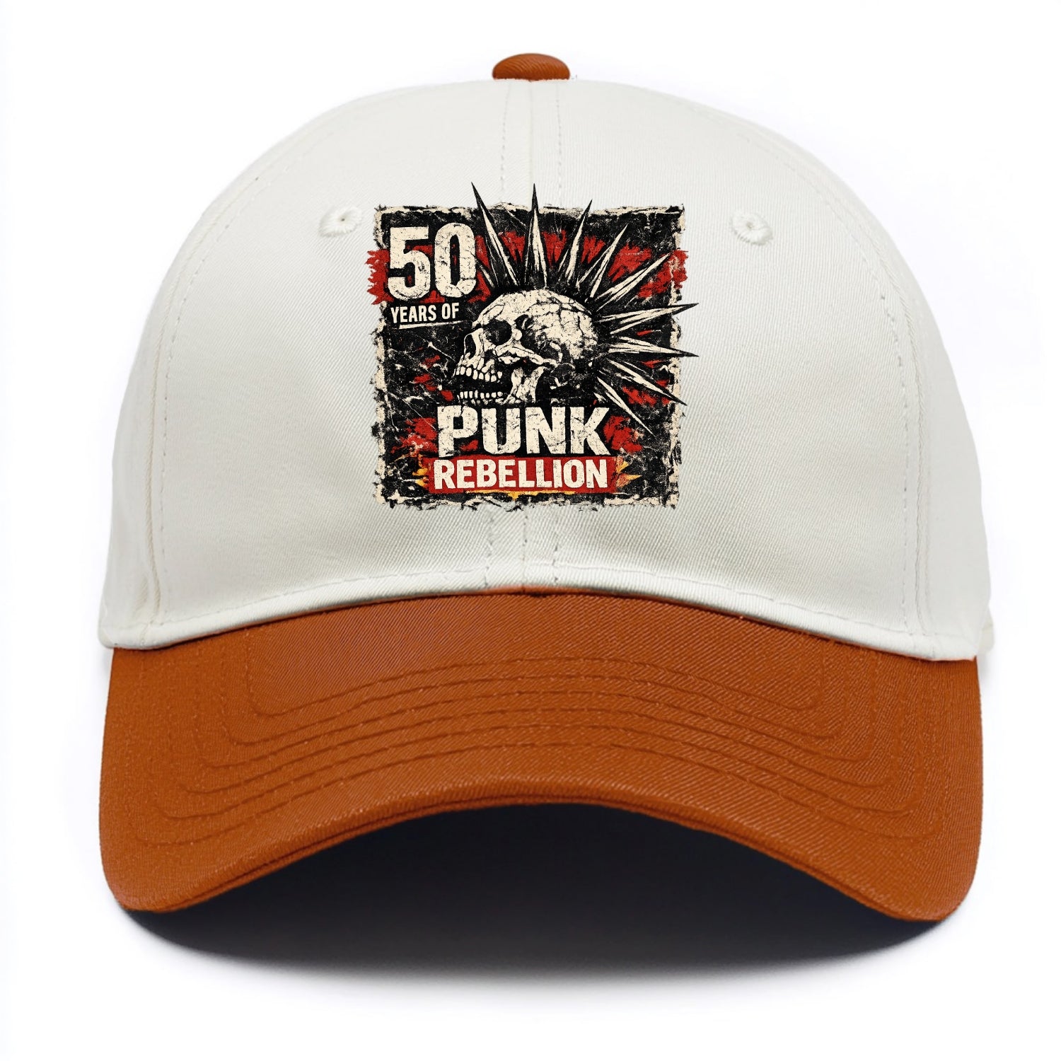 MOHAWK RISING | Spiked hair silhouette | Liberty spikes | Punk identity | Tribal - Two Tone Cap - Orange