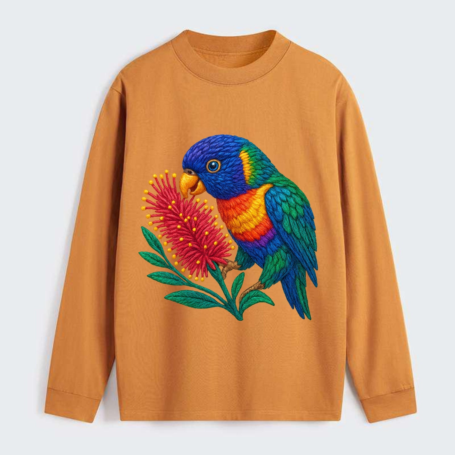 Rainbow Lorikeet Bottlebrush - Classic Long Sleeve Shirt - Orange