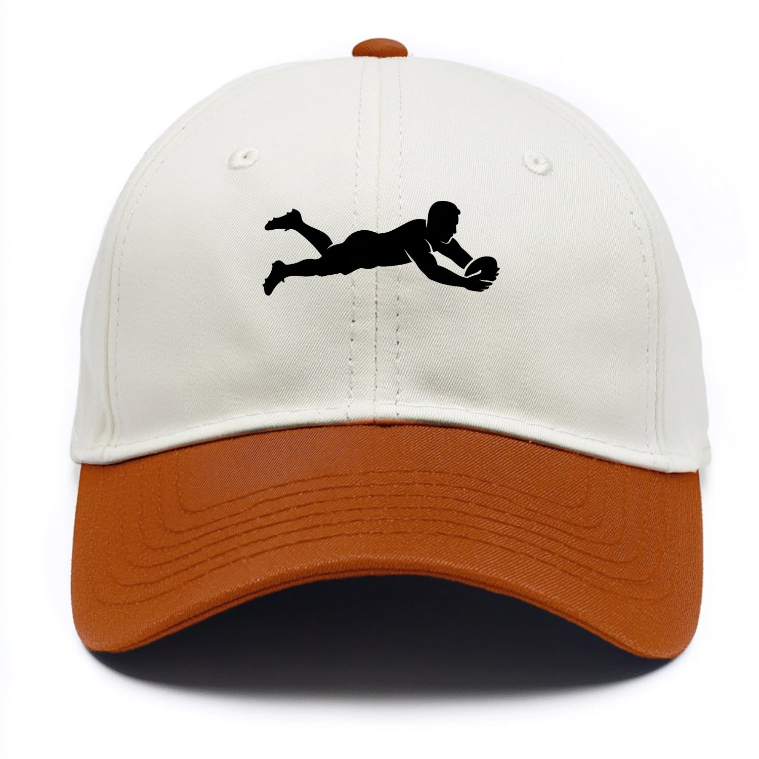 Rugby player diving for try - Two Tone Cap - Orange