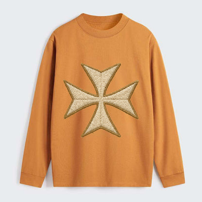 Hospitaller Cross  - Classic Long Sleeve Shirt - Orange