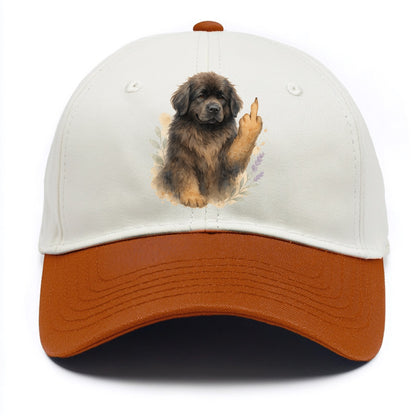 Newfoundland fluffy bear-like with webbed paws, massive gentle paw up - Two Tone Cap - Orange