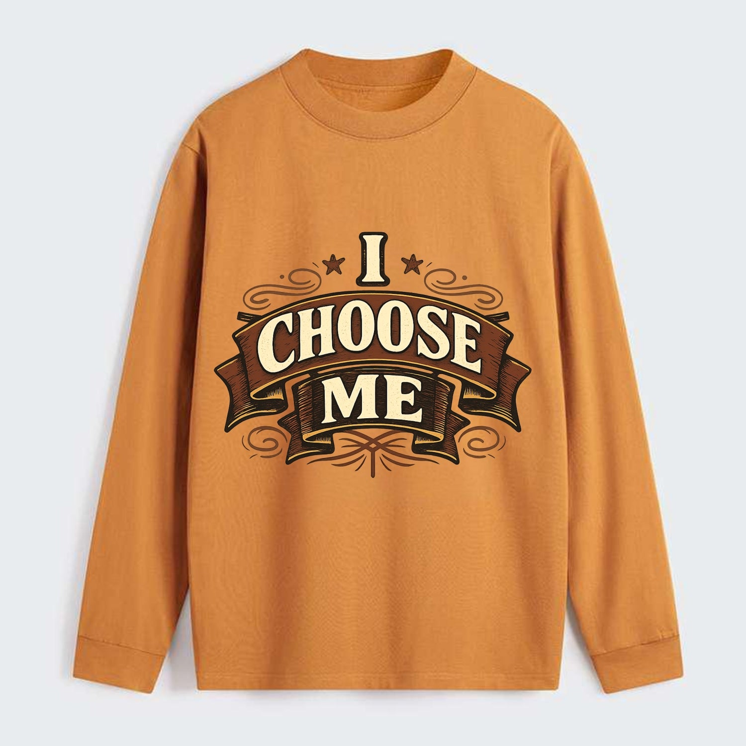 Bold typography design - "I CHOOSE ME" - self-priority, self-selection - Classic Long Sleeve Shirt - Orange