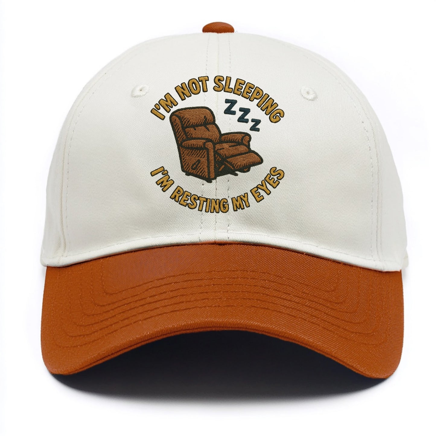 I'm Not Sleeping I'm Resting My Eyes  - Two Tone Cap - Orange