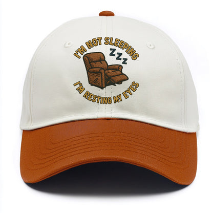 I'm Not Sleeping I'm Resting My Eyes  - Two Tone Cap - Orange