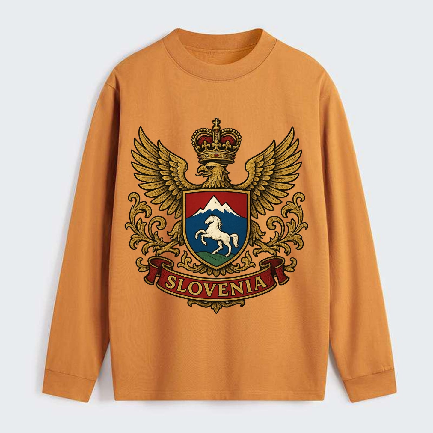 Slovenia Heritage Badge - Classic Long Sleeve Shirt - Orange