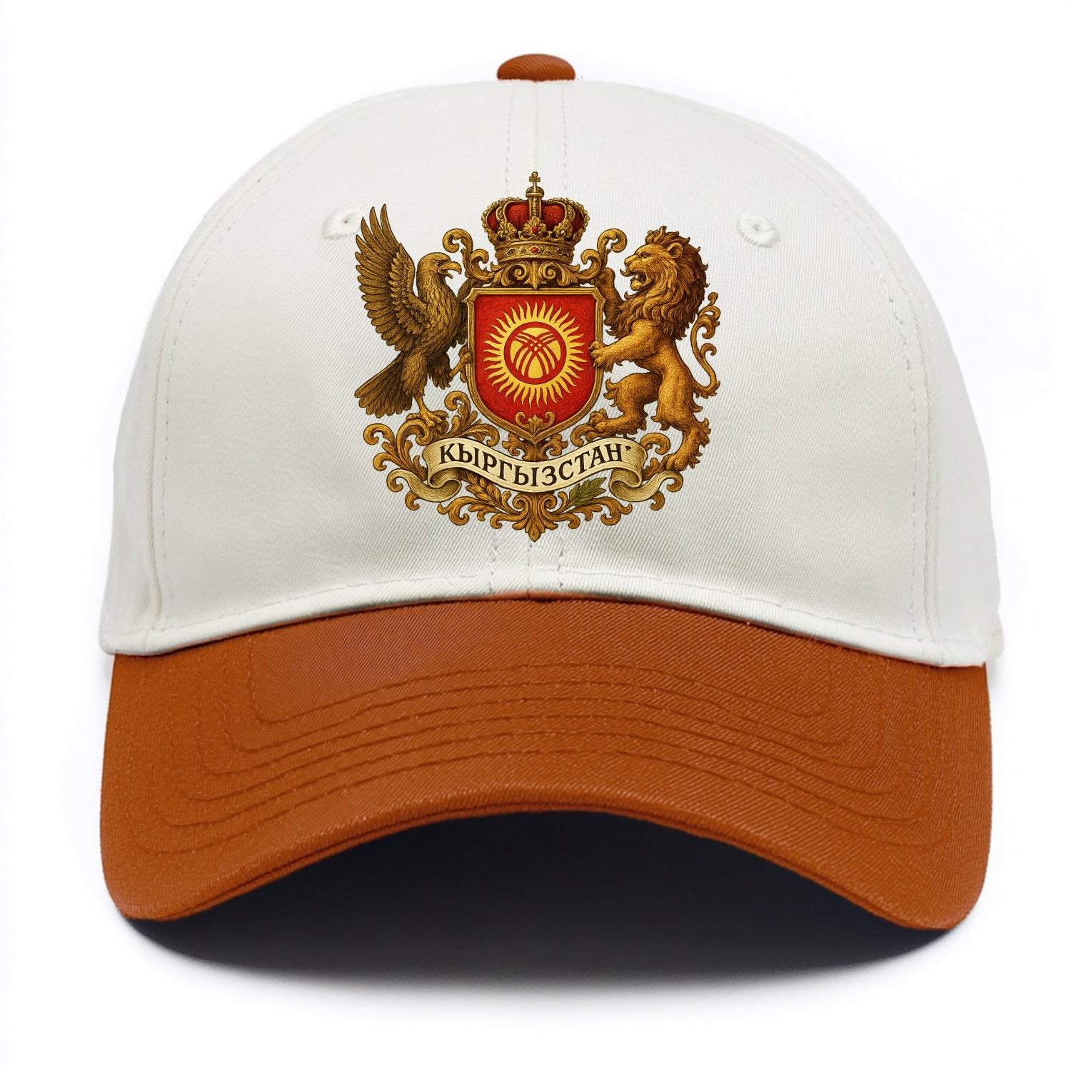 Kyrgyzstan Tunduk Emblem  - Two Tone Cap - Orange