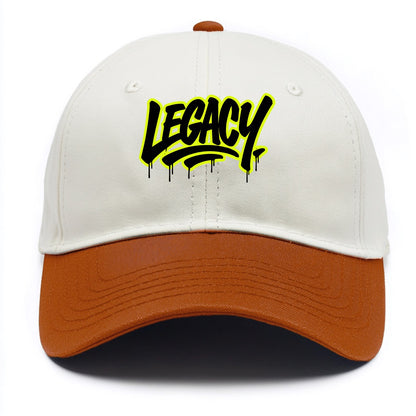 Bold typography design - "LEGACY" - what you leave behind, lasting impact - Two Tone Cap - Orange