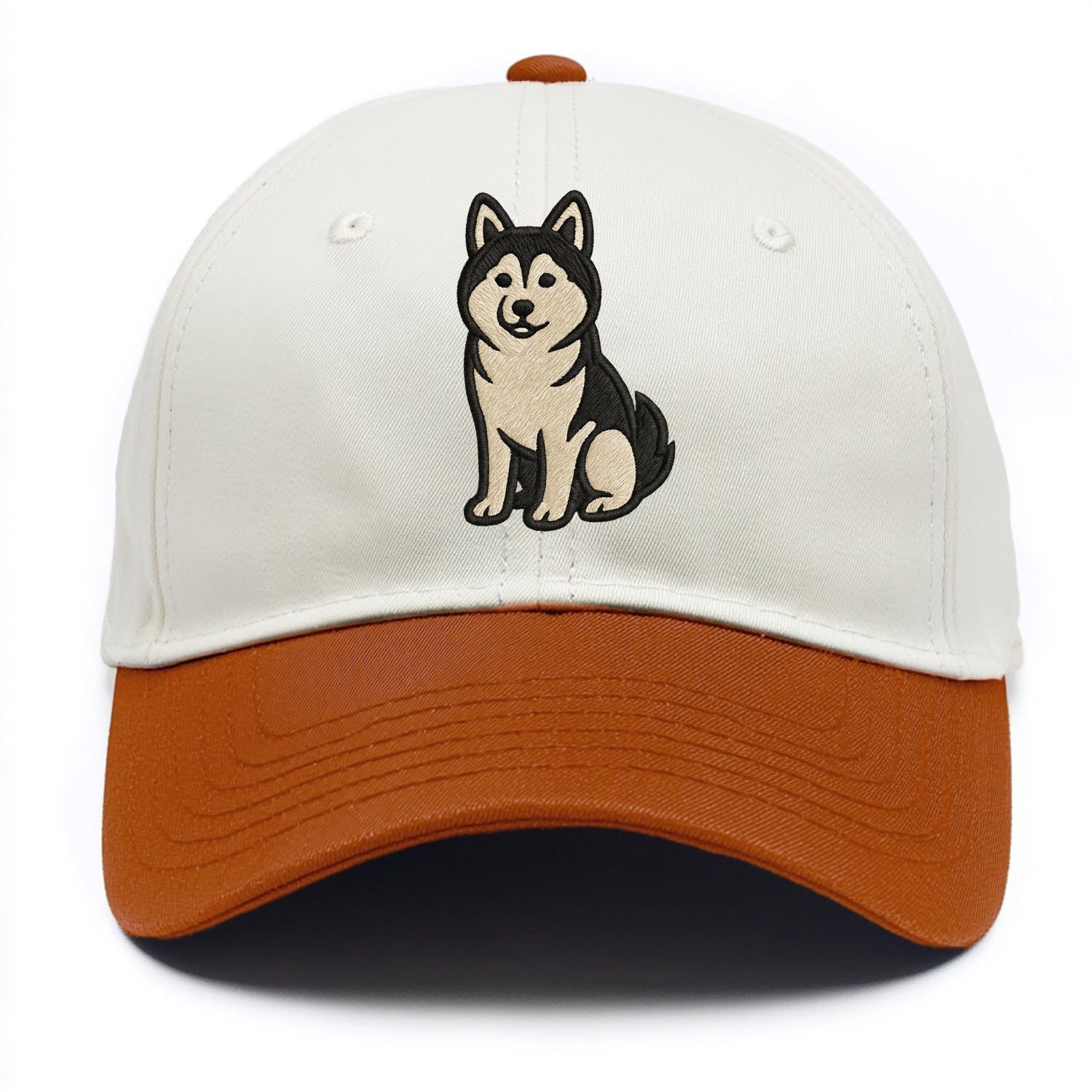Pomsky - Pomeranian-Husky mix sitting po Two Tone Cap - Orange