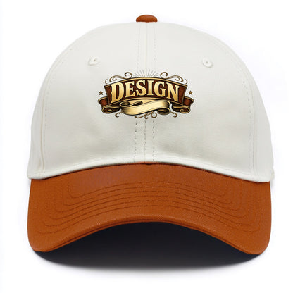 Bold typography design - "DESIGN" - intentional creation, aesthetic planning - Two Tone Cap - Orange