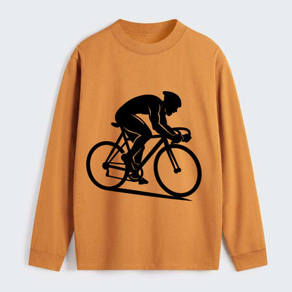 Sprint cyclist racing stance - Classic Long Sleeve Shirt - Orange