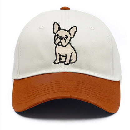 French Bulldog - Head tilt one ear up - Two Tone Cap - Orange