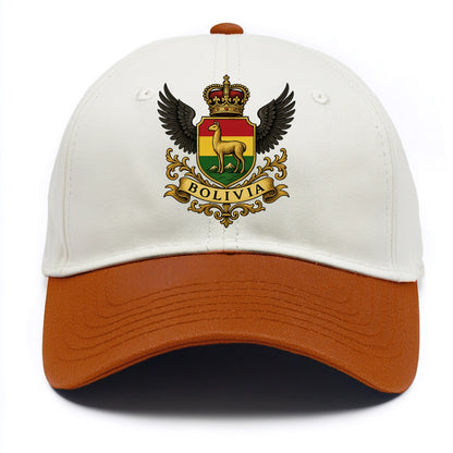 Bolivia Llama Emblem  - Two Tone Cap - Orange