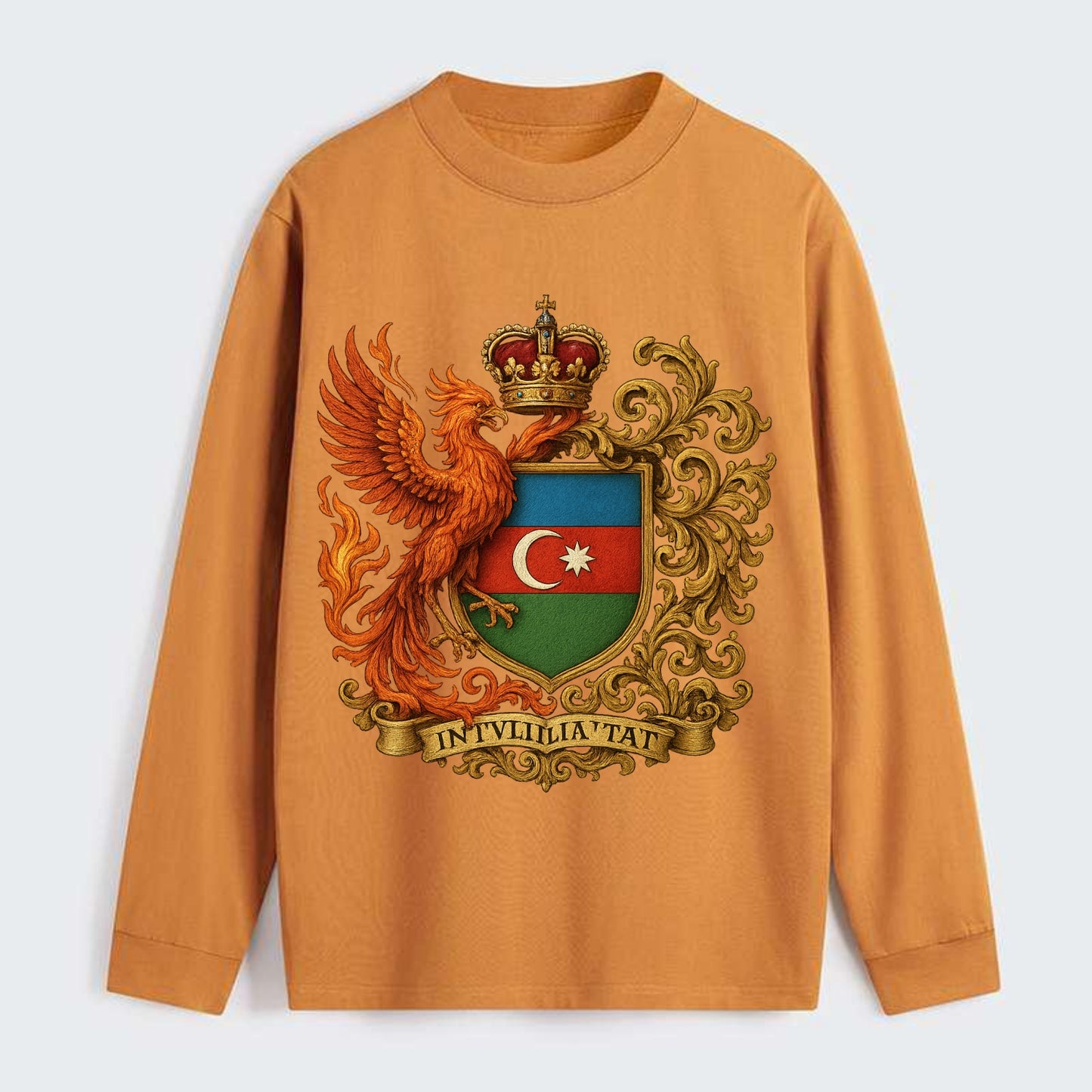 Azerbaijan Fire Phoenix Emblem - Classic Long Sleeve Shirt - Orange