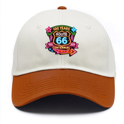 CENTENNIAL BADGE | 100 Years celebration emblem | 1926-2026 dates | Anniversary - Two Tone Cap - Orange