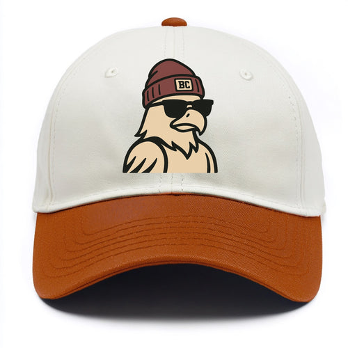 Chestnut Hill Eagle wearing Boston College beanie with BC patch - Two Tone Cap